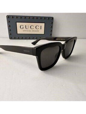 Authentic Gucci Smoke Square Men's Sunglasses GG0001SN 001